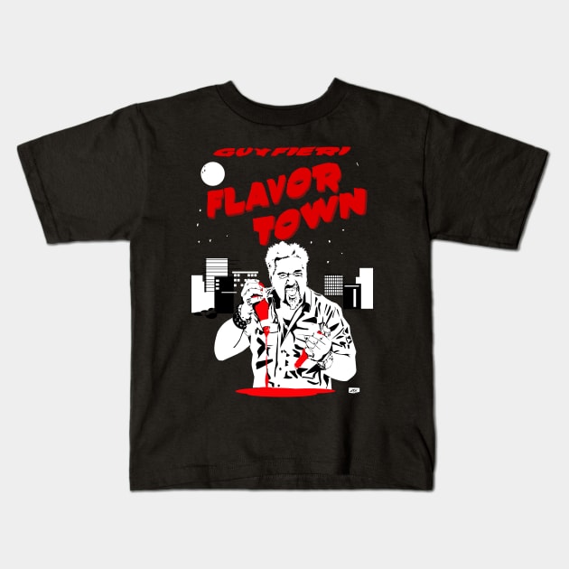 Flavor Town: A Fieri to Grill For Kids T-Shirt by sinistergrynn